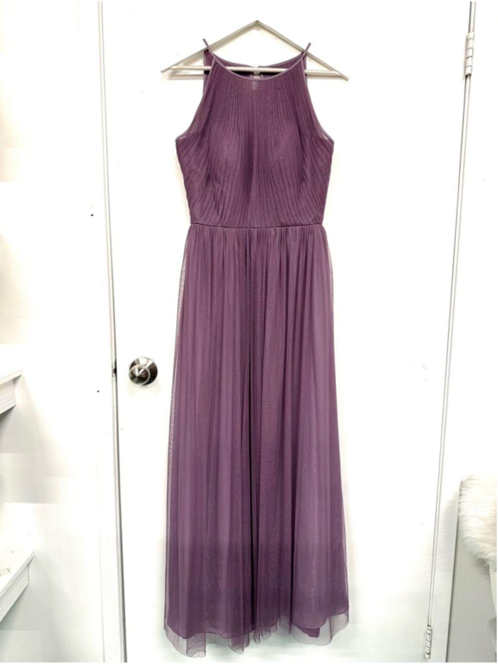 Formal Gown Small Pleated Tulle Bridesmaid wedding Full length Party Wedding